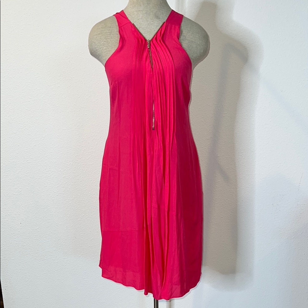 Mint Velvet Pleated Zip Front Flowy Dress